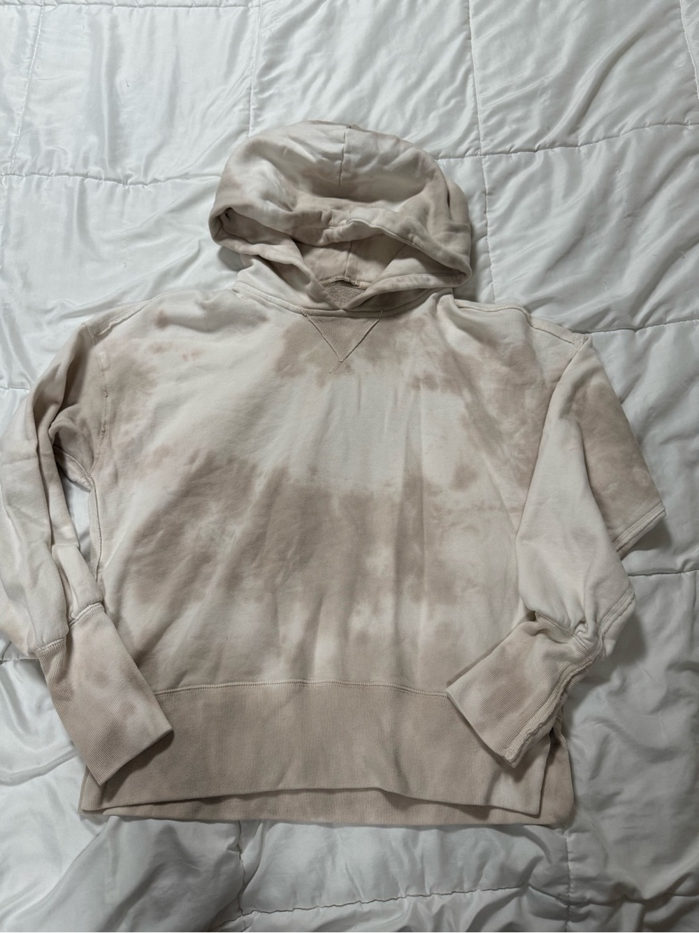 Abercrombie & Fitch Tie-Dye Hooded Sweatshirt - Light Beige